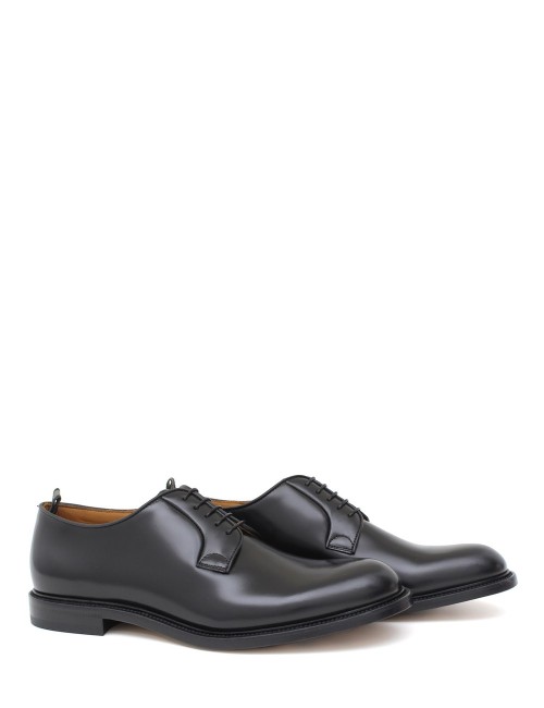 Scarpa con lacci in pelle nera chelsea