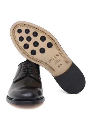 Scarpa con lacci in pelle nera chelsea