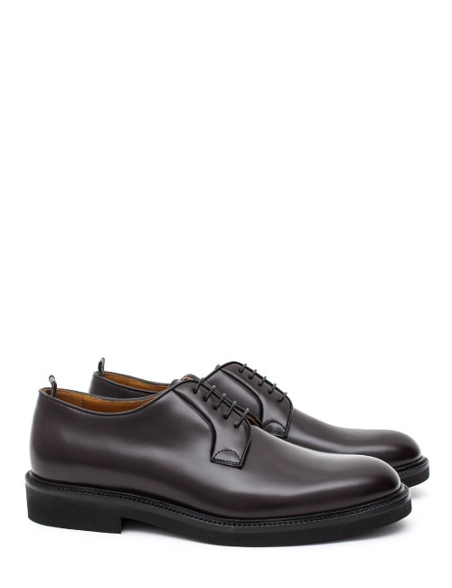 Scarpa con lacci in vitello bordeaux