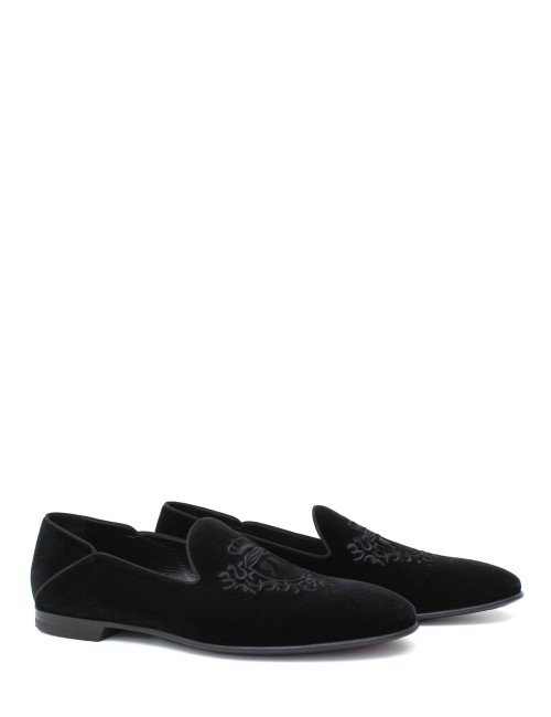 Mocassino in velluto Dragon nero