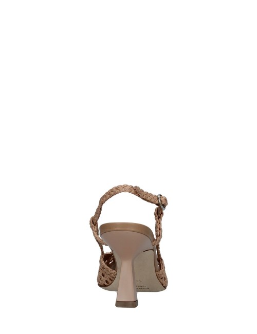 Slingback con tacco intreccio beige