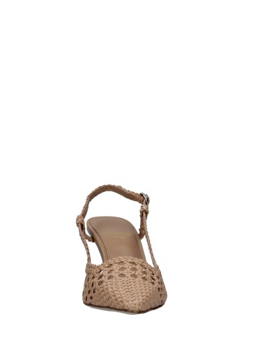 Slingback con tacco intreccio beige