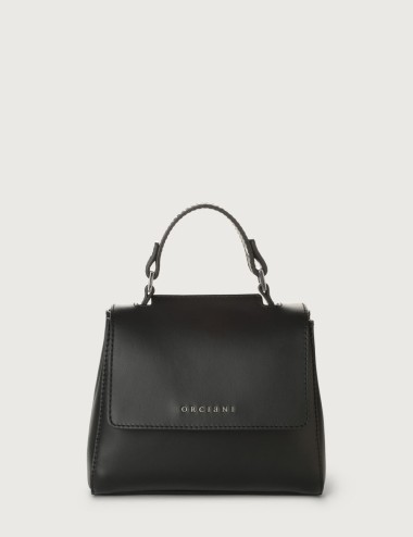 Borsa Sveva Vanity Mini a mano in pelle con tracolla nero