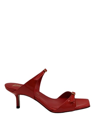 Sandalo alto pelle verniciata rosso