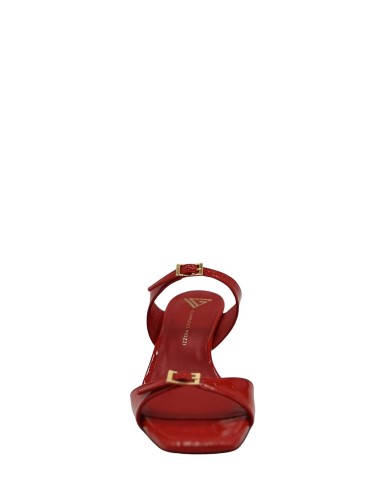 Sandalo alto pelle verniciata rosso