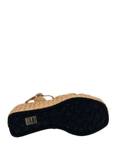 Zeppa Ankara in pelle intrecciata beige
