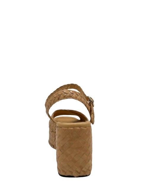 Zeppa Ankara in pelle intrecciata beige