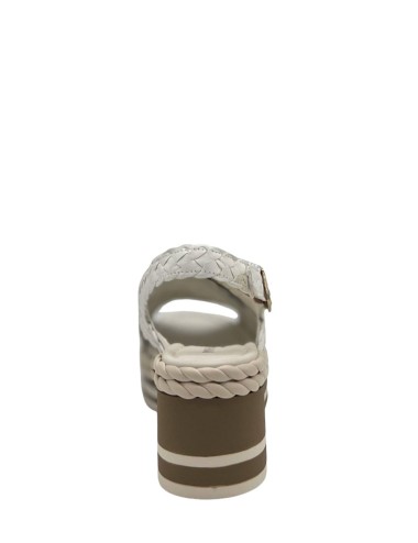 Zeppa Padova in pelle intrecciata bianca