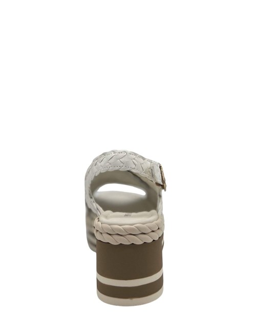 Zeppa Padova in pelle intrecciata bianca