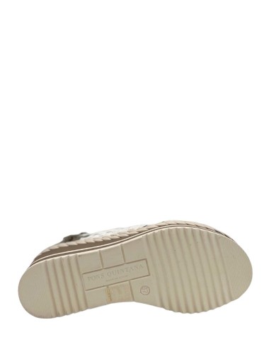 Zeppa Padova in pelle intrecciata bianca