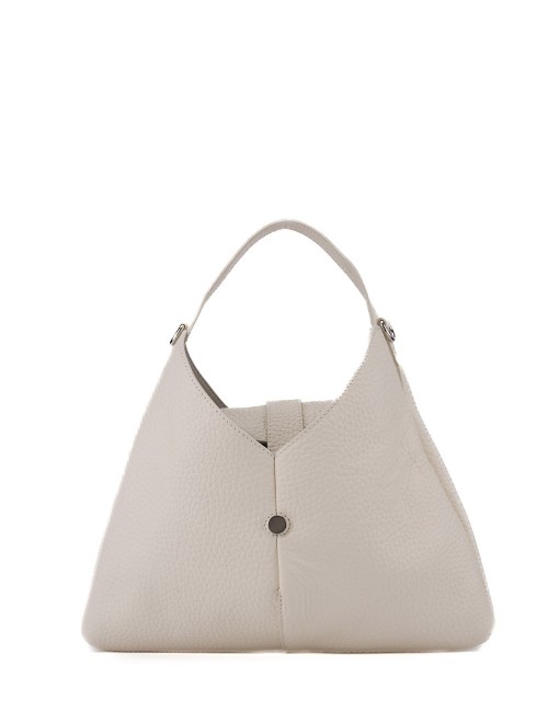 Borsa a spalla Vita Soft Small in pelle bianca