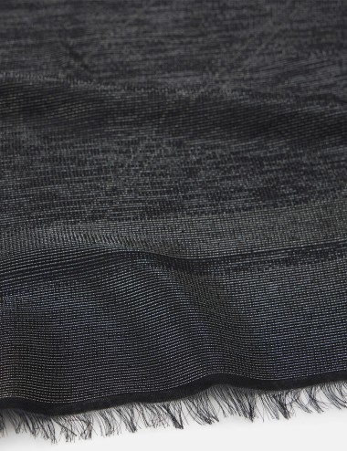 Pashmina in jacquard lurex con pattern righe diagonali e logo