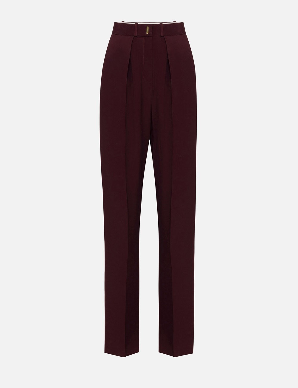 Pantalone dritto in crêpe satin con bande rouge noir