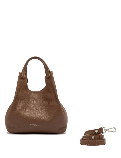 BORSA MEDIUM IN PELLE DUA CASTORO TESTA DI MORO