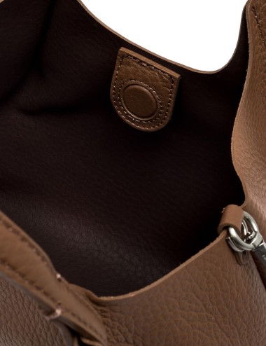BORSA MEDIUM IN PELLE DUA CASTORO TESTA DI MORO
