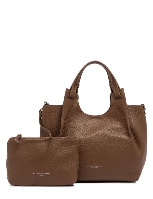 BORSA MEDIUM IN PELLE DUA CASTORO TESTA DI MORO