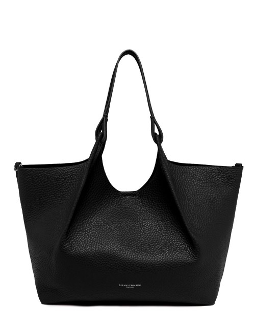 BORSA GRANDE IN PELLE DUA NERO CASTORO