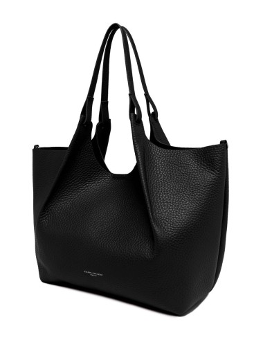 BORSA GRANDE IN PELLE DUA NERO CASTORO