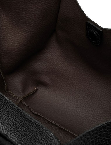 BORSA GRANDE IN PELLE DUA NERO CASTORO