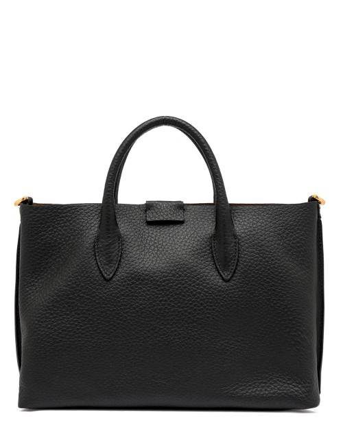 BORSA IN PELLE ARETHA NERO CASTORO