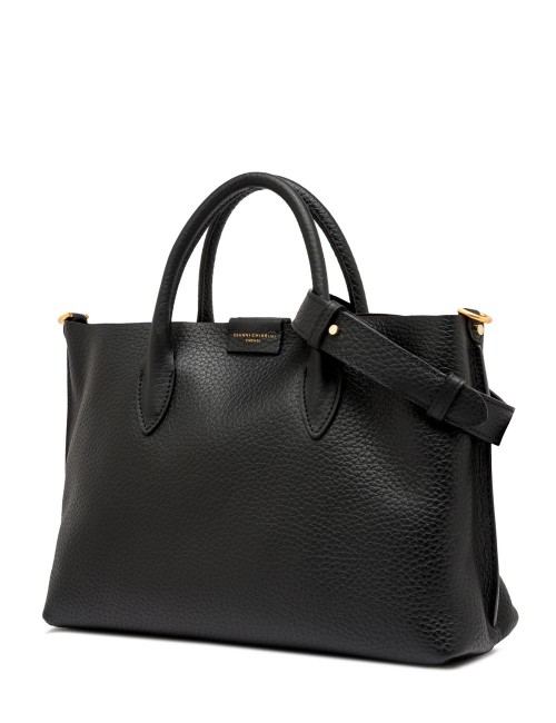 BORSA IN PELLE ARETHA NERO CASTORO