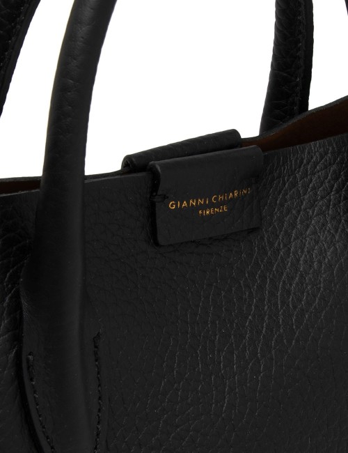 BORSA IN PELLE ARETHA NERO CASTORO