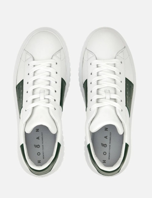 Sneakers H-Stripes Bianco Verde