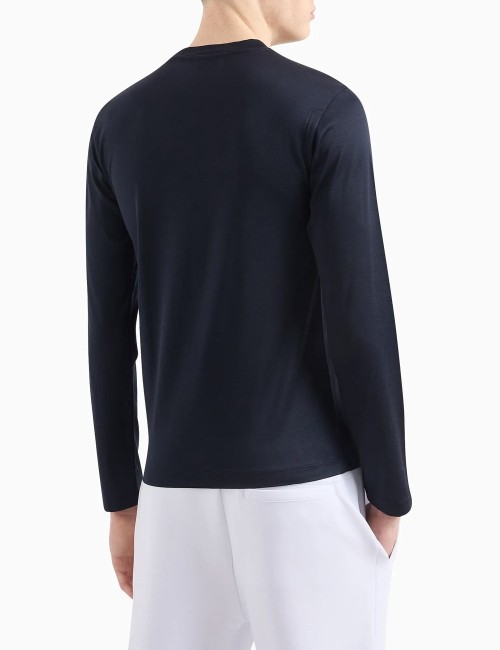Maglia in jersey misto lyocell ASV blu navy