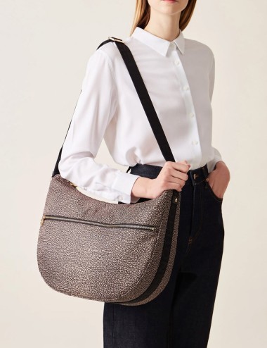 Borsa Hobo LUNA BAG MEDIUM OP NATURAL/BLACK