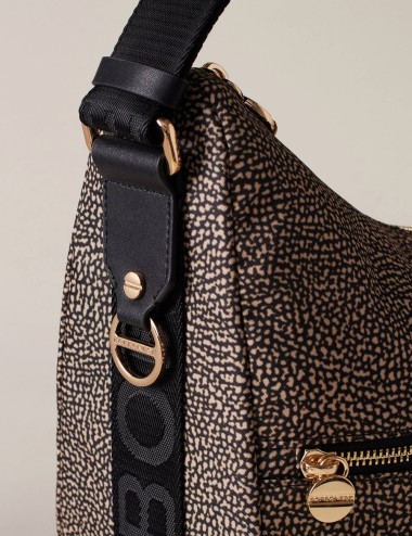 Borsa Hobo LUNA BAG MEDIUM OP NATURAL/BLACK