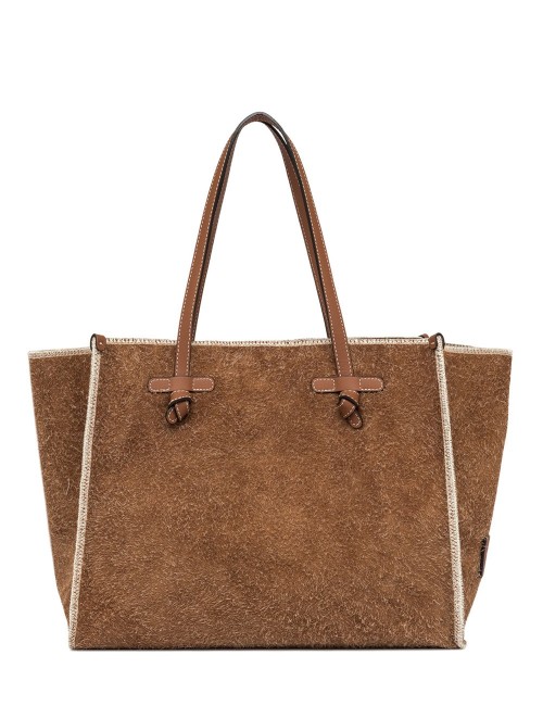 Shopping in pelle scamosciata MARCELLA cognac