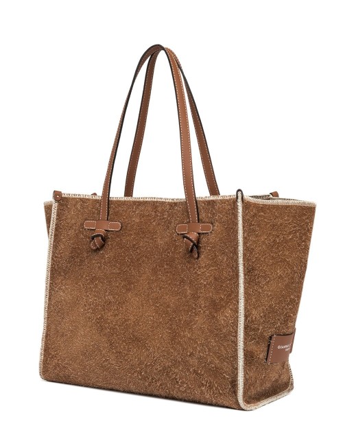 Shopping in pelle scamosciata MARCELLA cognac
