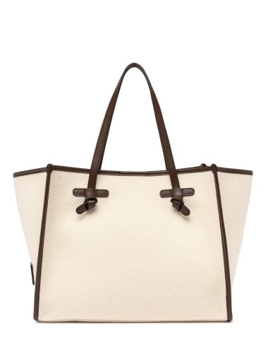 Shopping tessuto spigato MARCELLA panna