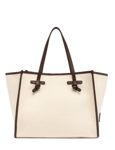 Shopping tessuto spigato MARCELLA panna