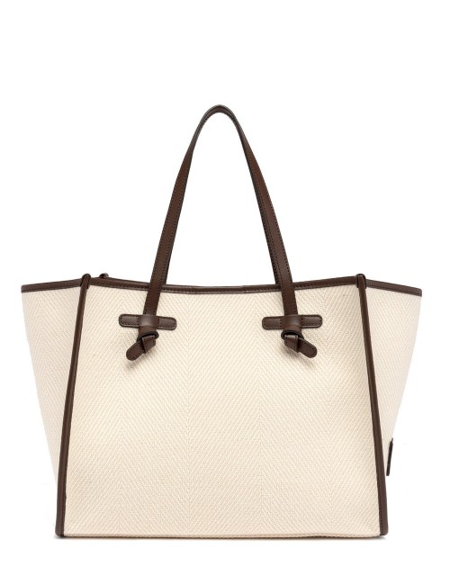 Shopping tessuto spigato MARCELLA panna