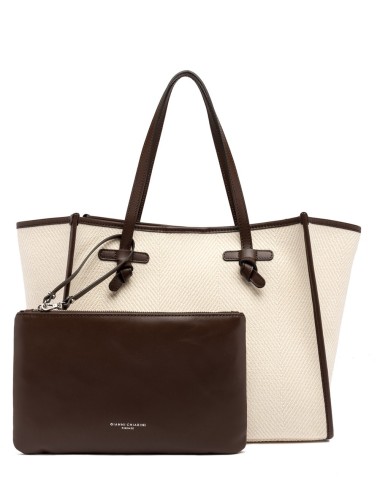 Shopping tessuto spigato MARCELLA panna