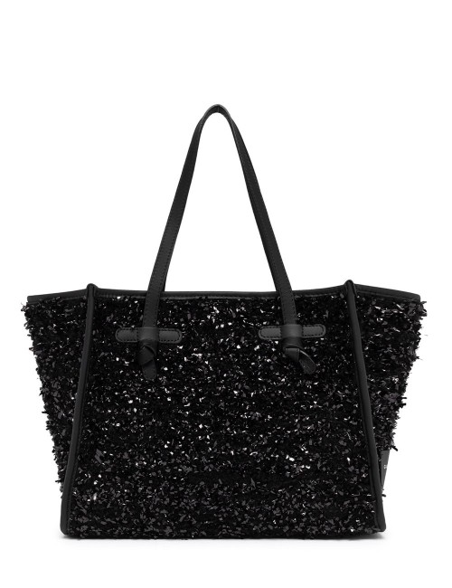 Shopping in tessuto bouclé lana MARCELLA nero