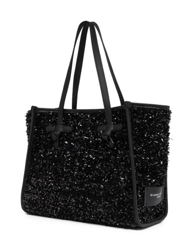 Shopping in tessuto bouclé lana MARCELLA nero