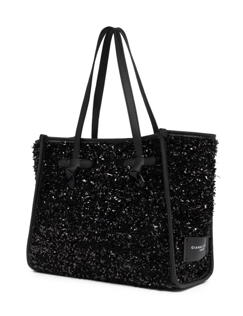 Shopping in tessuto bouclé lana MARCELLA nero