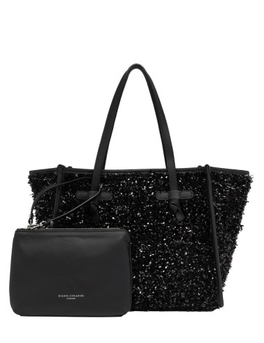 Shopping in tessuto bouclé lana MARCELLA nero