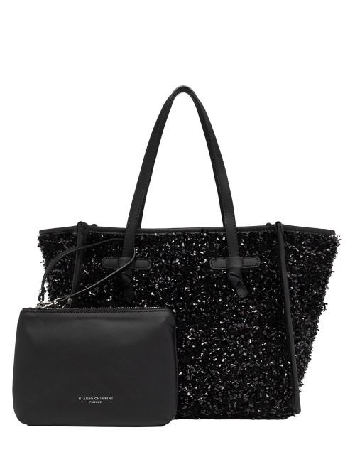 Shopping in tessuto bouclé lana MARCELLA nero