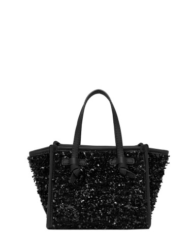 Borsa in tessuto bouclè MISS MARCELLA nero