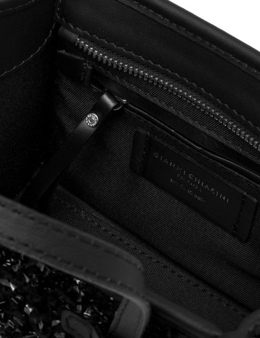 Borsa in tessuto bouclè MISS MARCELLA nero