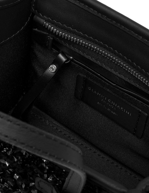 Borsa in tessuto bouclè MISS MARCELLA nero