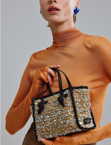 Borsa in tessuto bouclè MISS MARCELLA nero