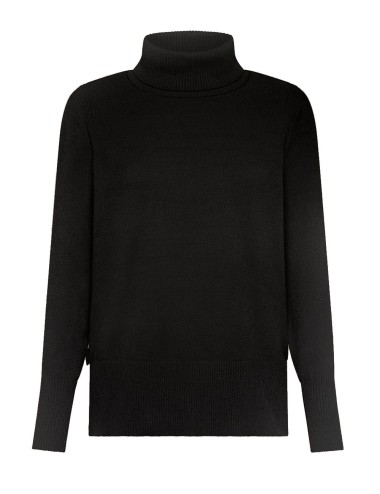 Dolcevita Velvet Vent Turtleneck Wom Knit nero