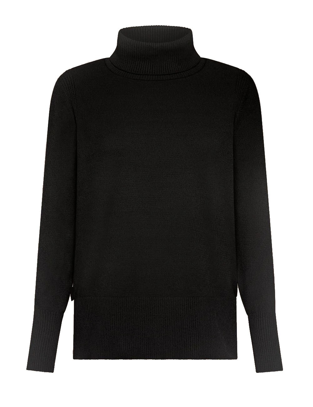 Dolcevita Velvet Vent Turtleneck Wom Knit nero