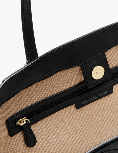 Shopper Taryn in pelle con logo nera
