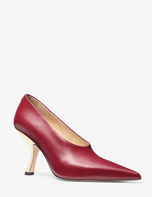 Décolleté Luna in pelle rosso intenso