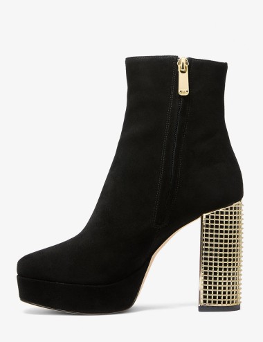 Stivale Maxine in pelle scamosciata con plateau nero